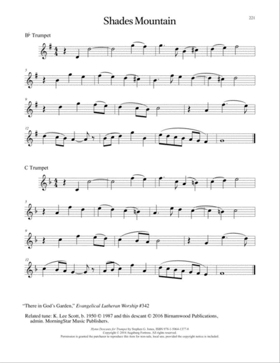 Hymn Descants for Trumpet C Trumpet scores gallery preview page 222