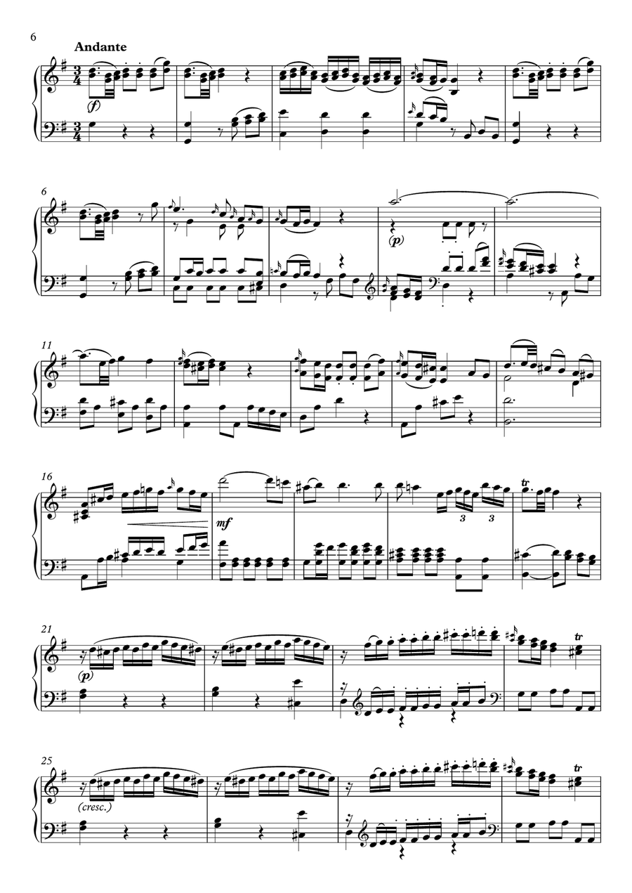 Divertimento K.136 – Piano Solo Version Piano Solo scores gallery preview page 6