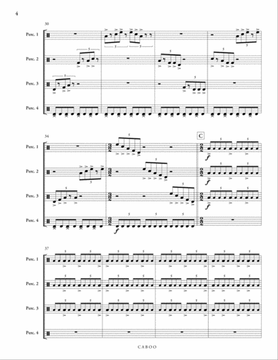 Caboo Percussion Ensemble scores gallery preview page 5