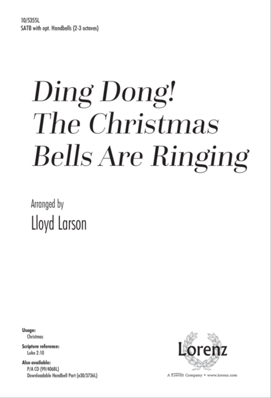 Ding Dong! The Christmas Bells Are Ringing 4-Part scores gallery preview page 1