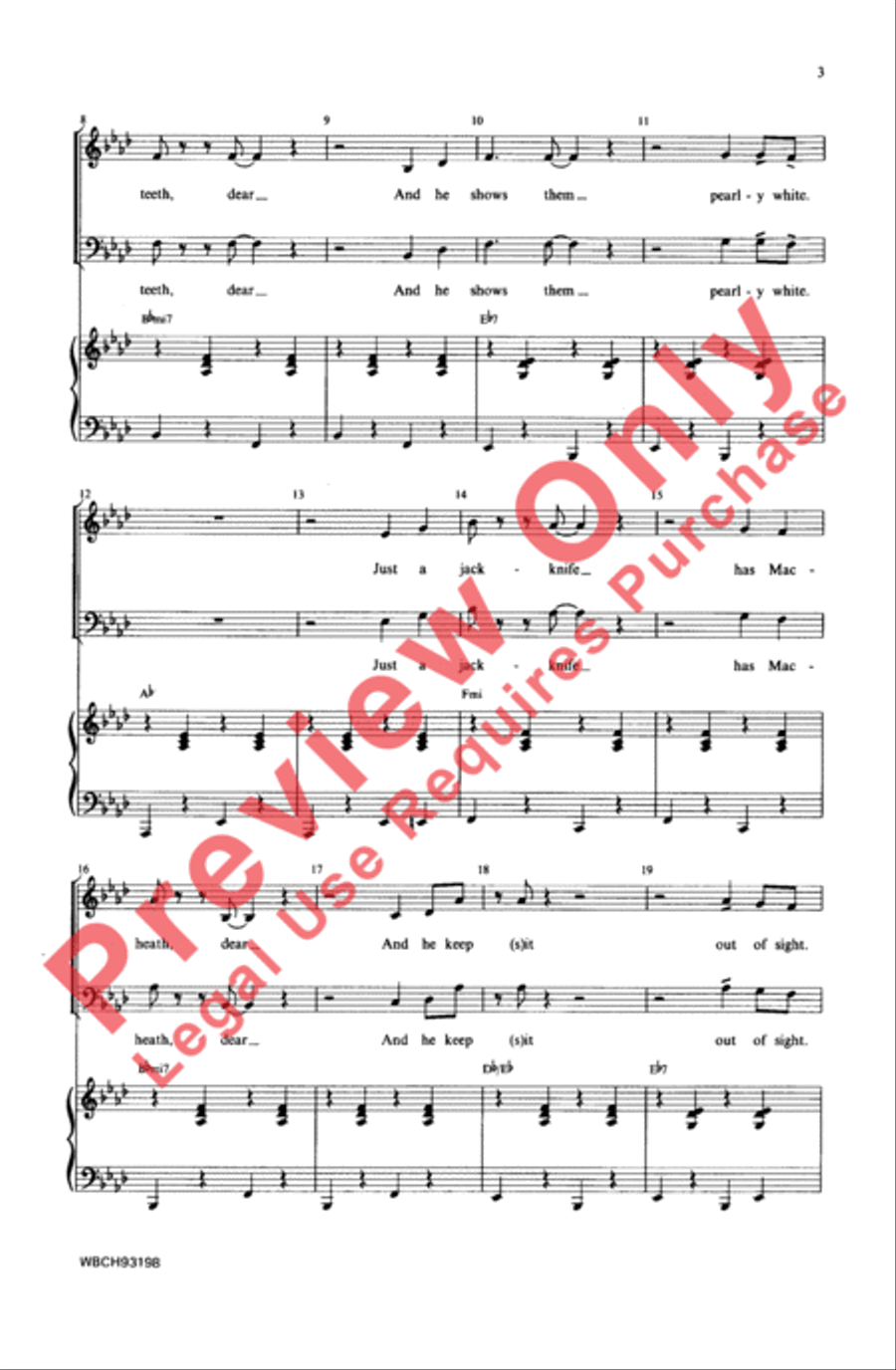 Mack the Knife Mack the Knife 4-Part scores gallery preview page 3