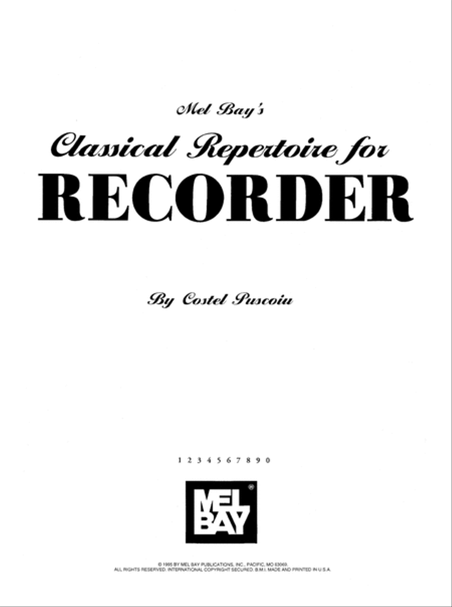 Classical Repertoire for Recorder