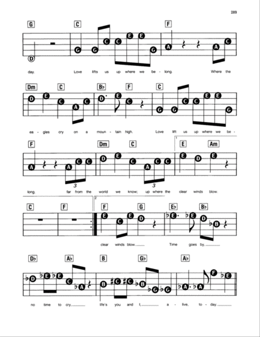 Up Where We Belong (from An Officer And A Gentleman) Electronic Keyboard scores gallery preview page 2