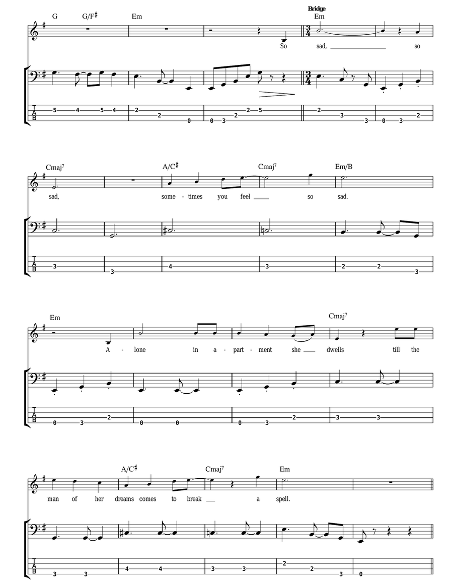 Another Day Another Day Bass Guitar Tablature scores gallery preview page 3