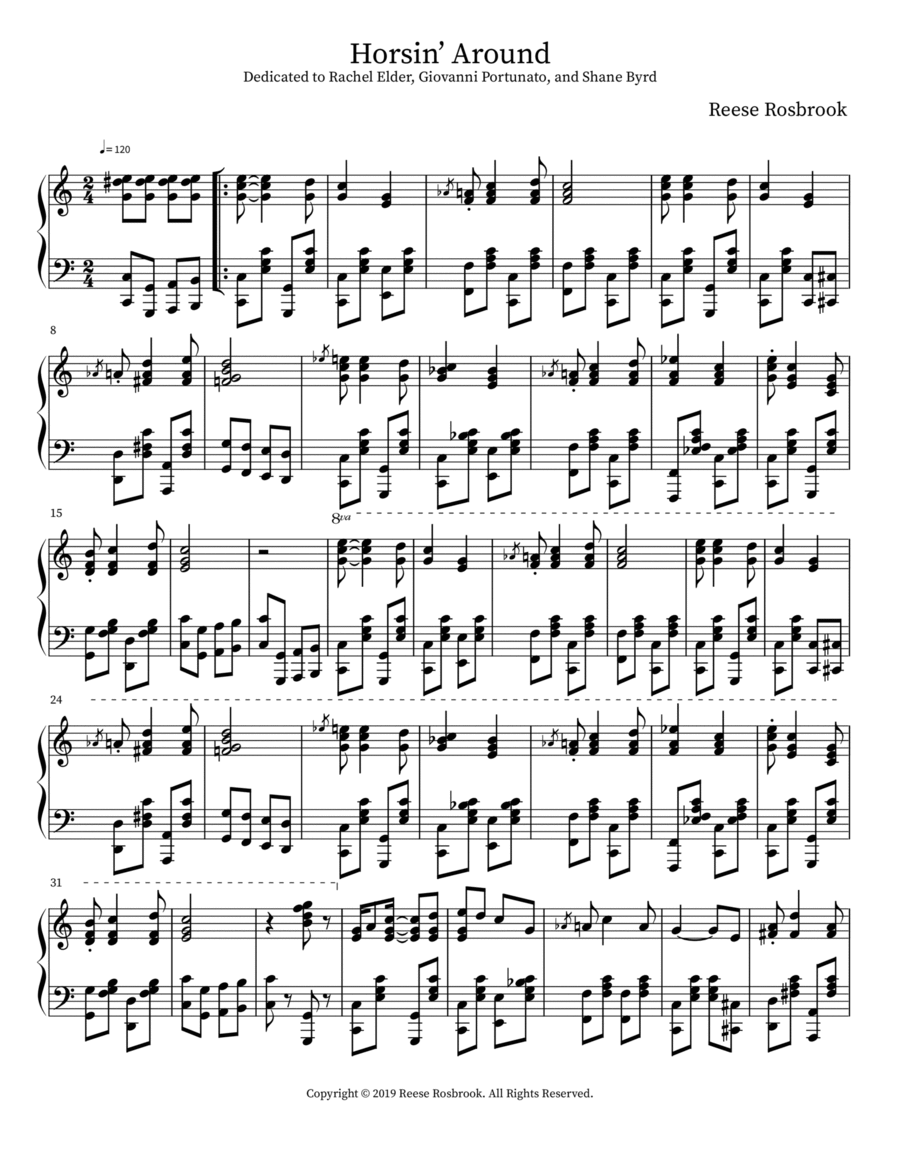 Horsin’ Around Piano scores gallery preview page 1