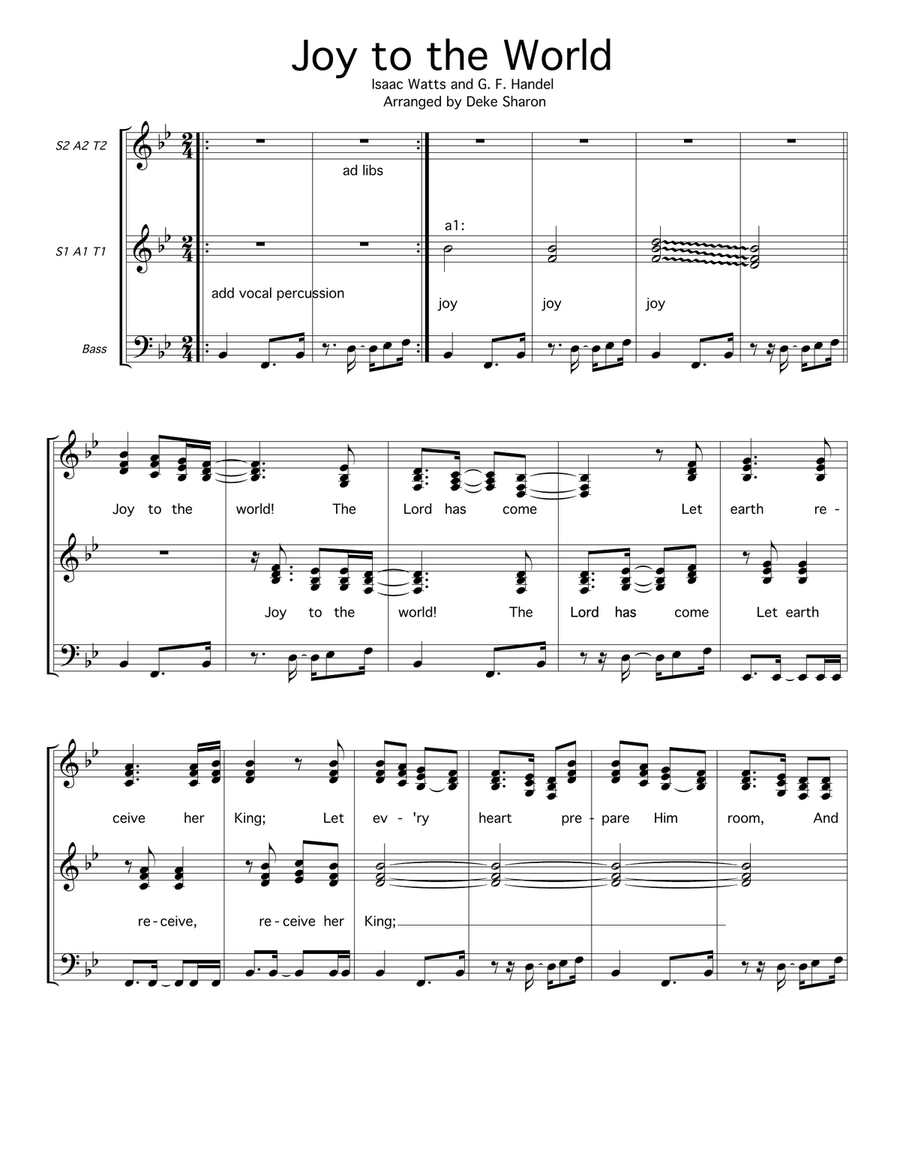 Joy To The World Joy To The World 4-Part scores gallery preview page 1
