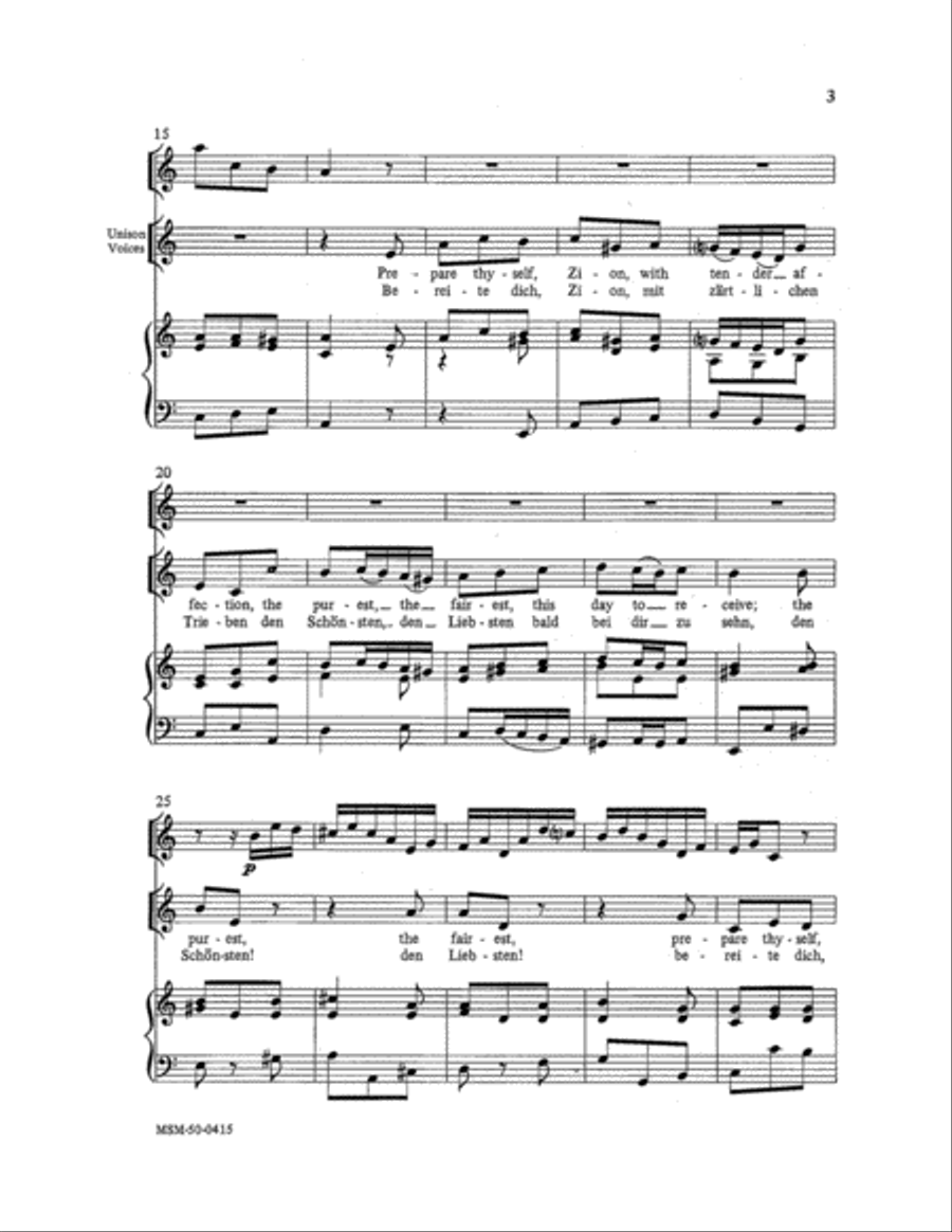 Prepare Thyself Zion Unison Choir scores gallery preview page 3