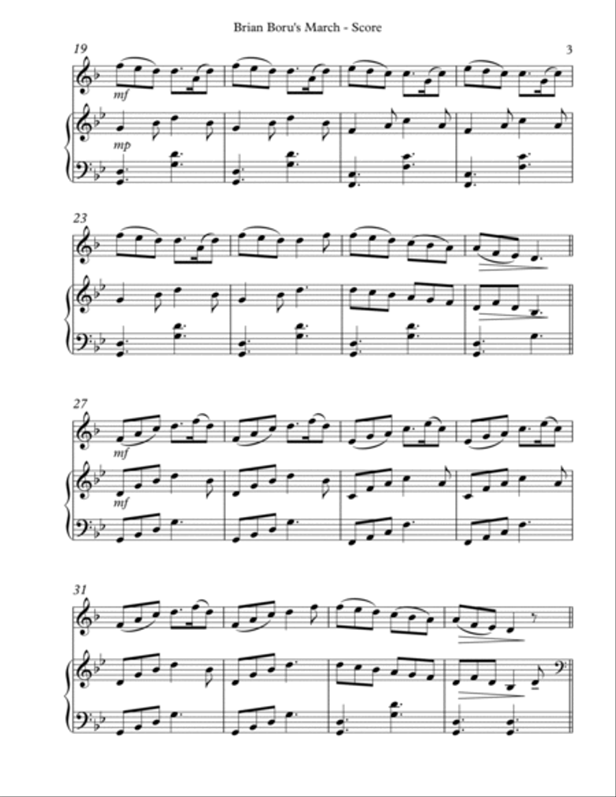 Brian Boru’s March, Duet for French Horn and Harp Horn scores gallery preview page 3