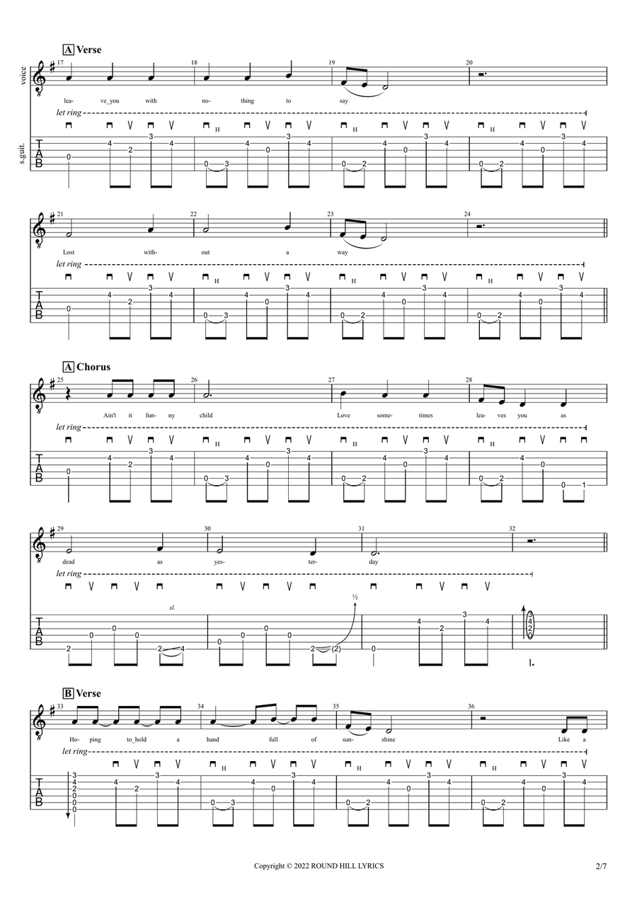 Dead As Yesterday Acoustic Guitar scores gallery preview page 3
