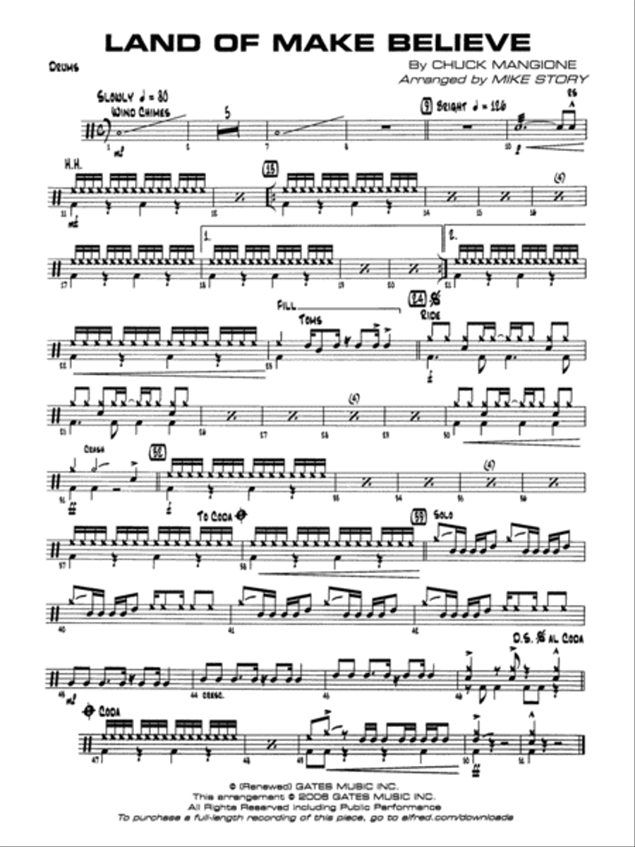 Land of Make Believe: Drums Jazz Ensemble scores gallery preview page 1