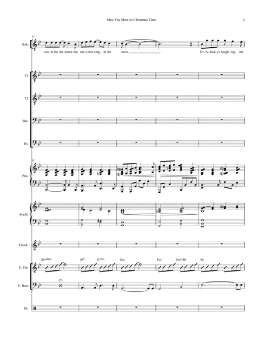 Miss You Most At Christmas Time Small Ensemble scores gallery preview page 3