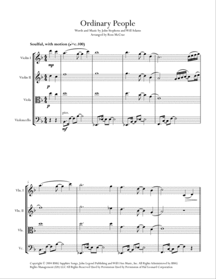 Ordinary People Ordinary People String Quartet scores gallery preview page 2