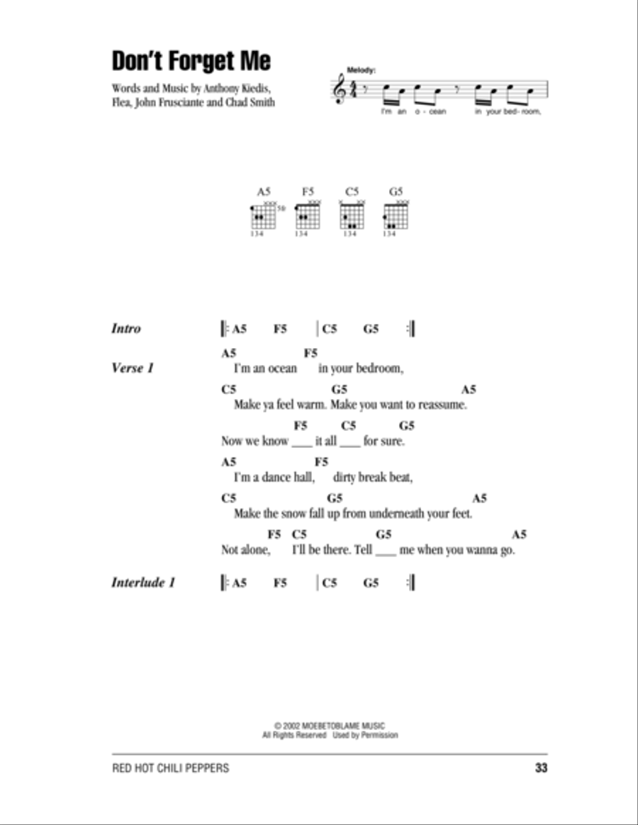 Don't Forget Me Acoustic Guitar scores gallery preview page 1