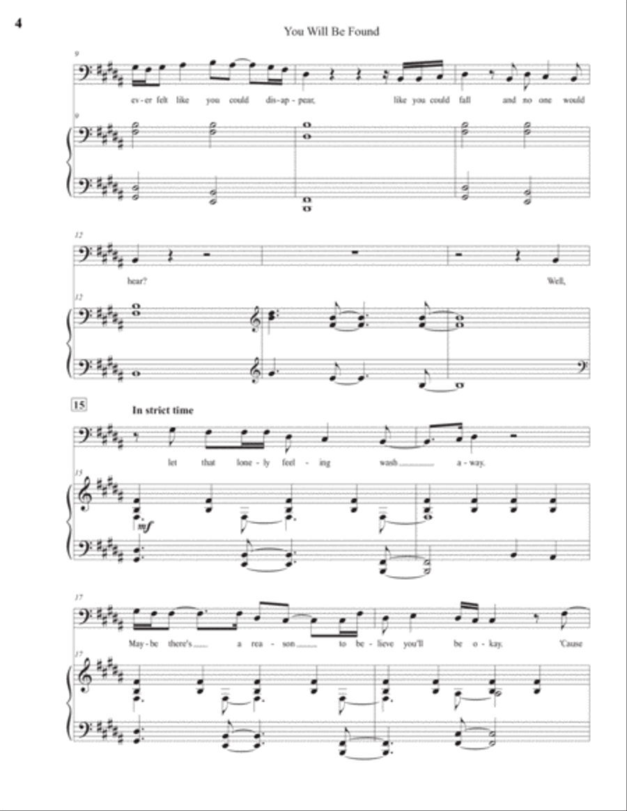 You Will Be Found 4-Part scores gallery preview page 4