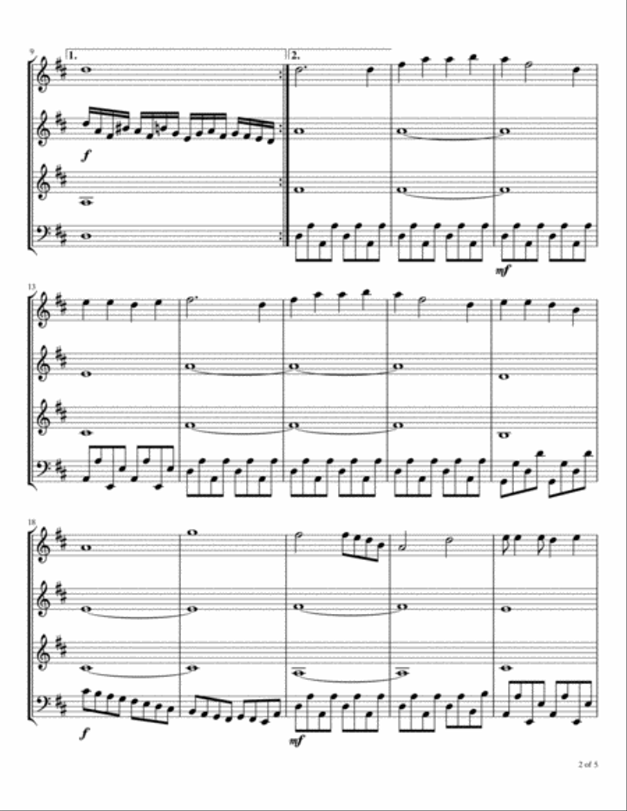 Go, Tell It On The Mountain Woodwind Quartet scores gallery preview page 3