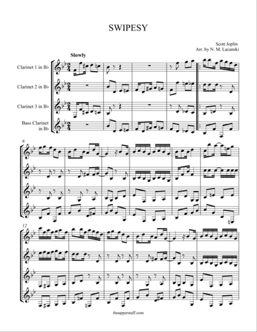 Swipesy Swipesy Woodwind Quartet scores gallery preview page 1