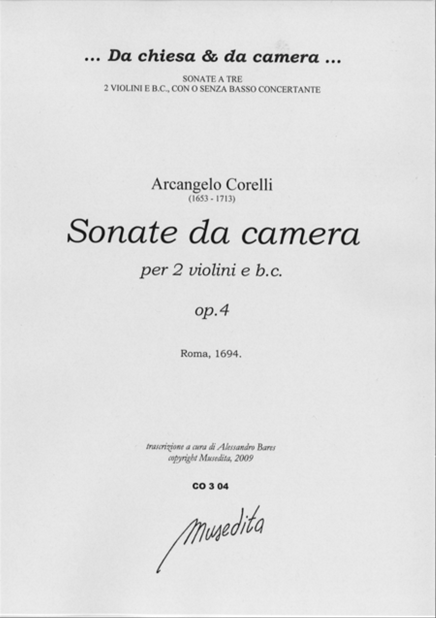 Sonate da camera a tre op.4 (Roma, 1694) Violin scores gallery preview page 1