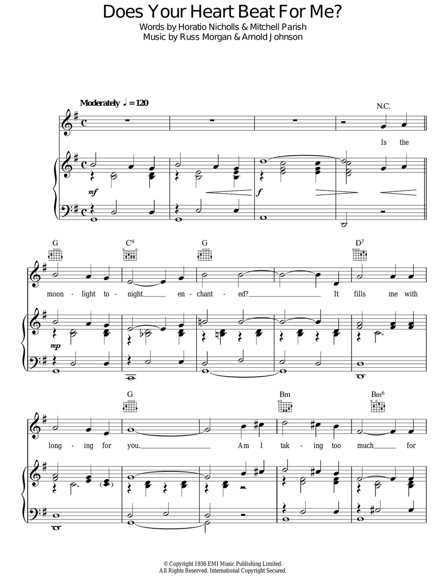 Does Your Heart Beat For Me? Guitar scores gallery preview page 1