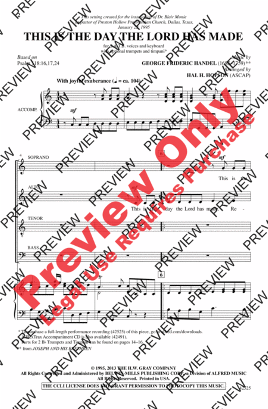 This Is the Day the Lord Has Made 4-Part scores gallery preview page 2