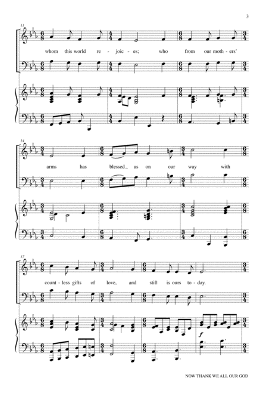 Now Thank We All Our God Choir scores gallery preview page 3