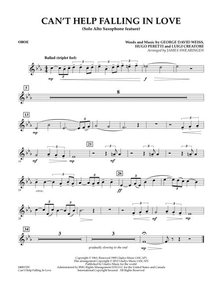 Can't Help Falling In Love (Solo Alto Saxophone Feature) - Oboe