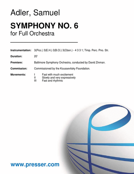 Symphony No. 6 - Large Score