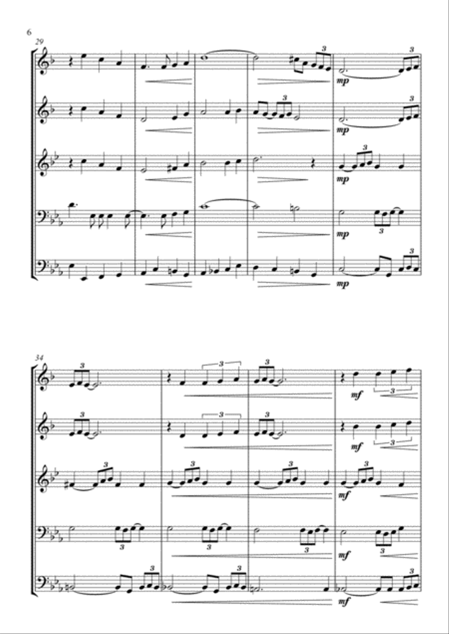 My Funny Valentine Brass Quintet scores gallery preview page 6