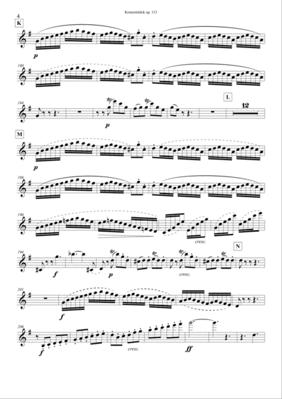 F. Mendelssohn Bartholdy Konzertstück op. 113 for Clarinet, Basset Horn and Orchestra – Transcrip Woodwind Ensemble scores gallery preview page 4