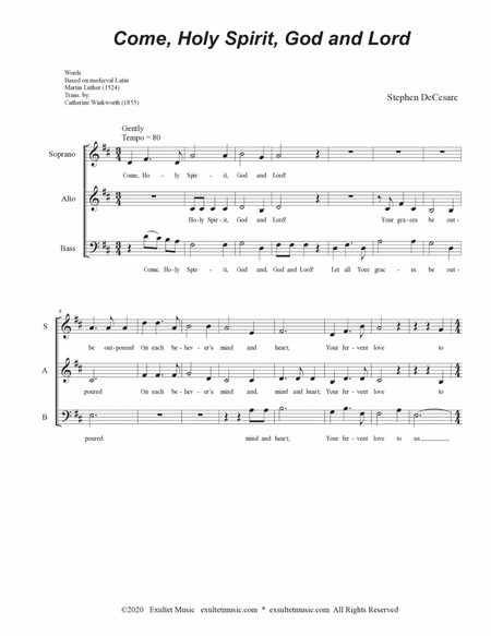 Come, Holy Spirit, God and Lord (Vocal Trio - (SAB) image number null