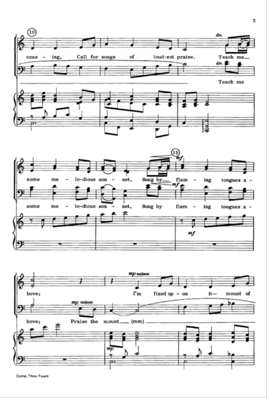 Come, Thou Fount 4-Part scores gallery preview page 3