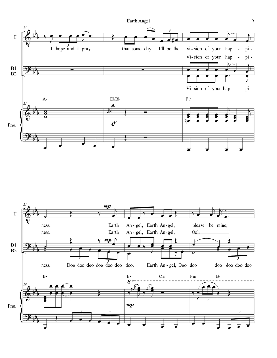 Earth Angel 3-Part scores gallery preview page 5