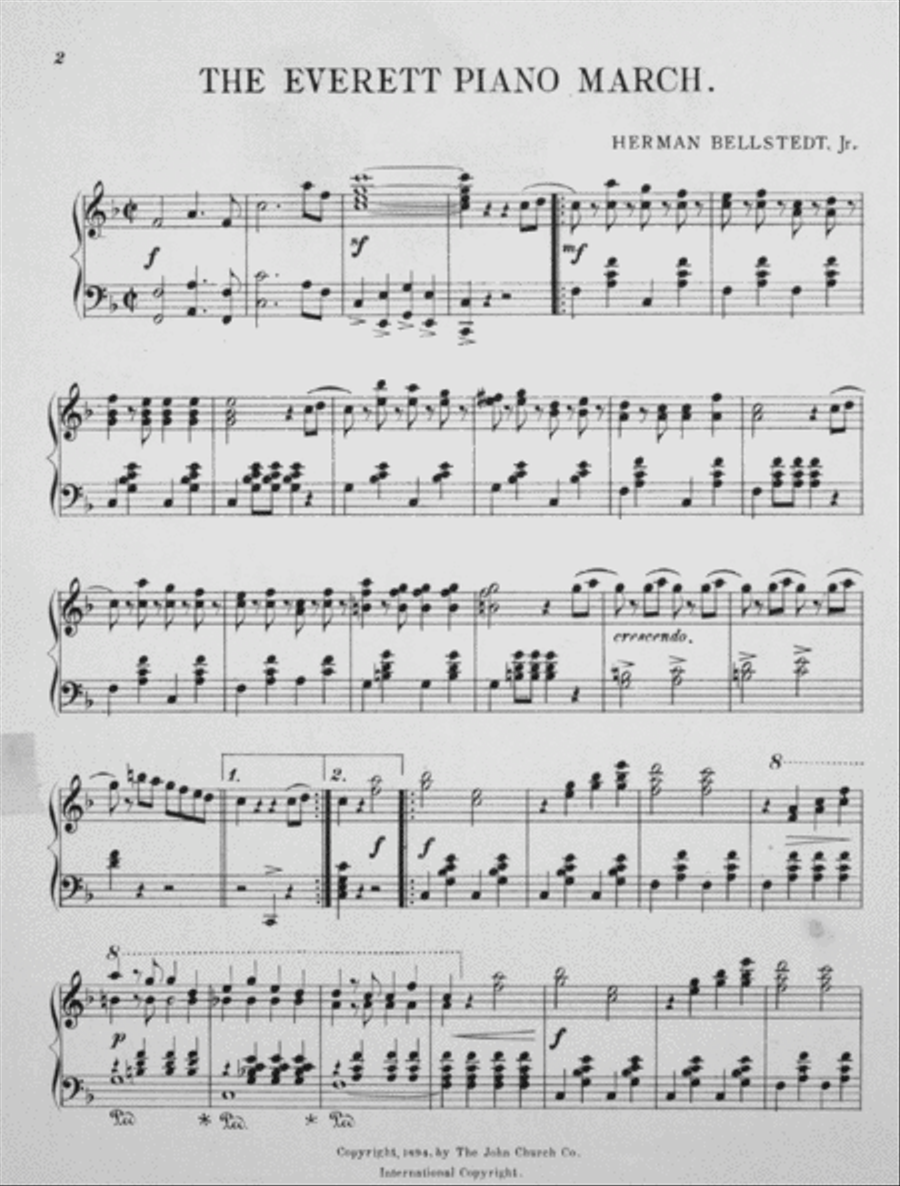 The Everett Piano March Piano Solo scores gallery preview page 2
