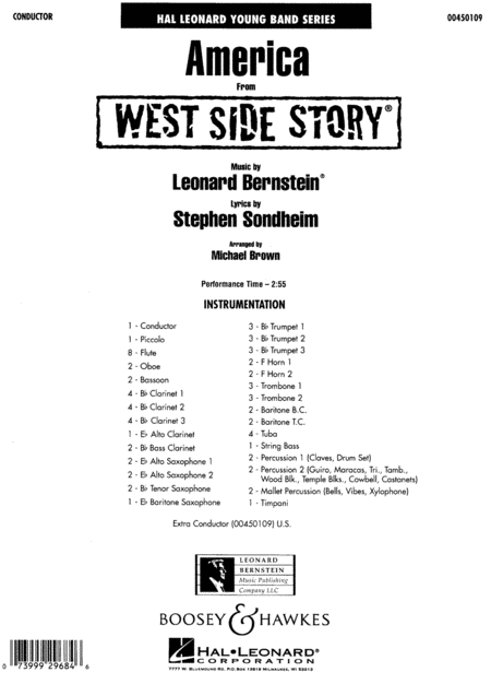America (from west Side Story) Full Score