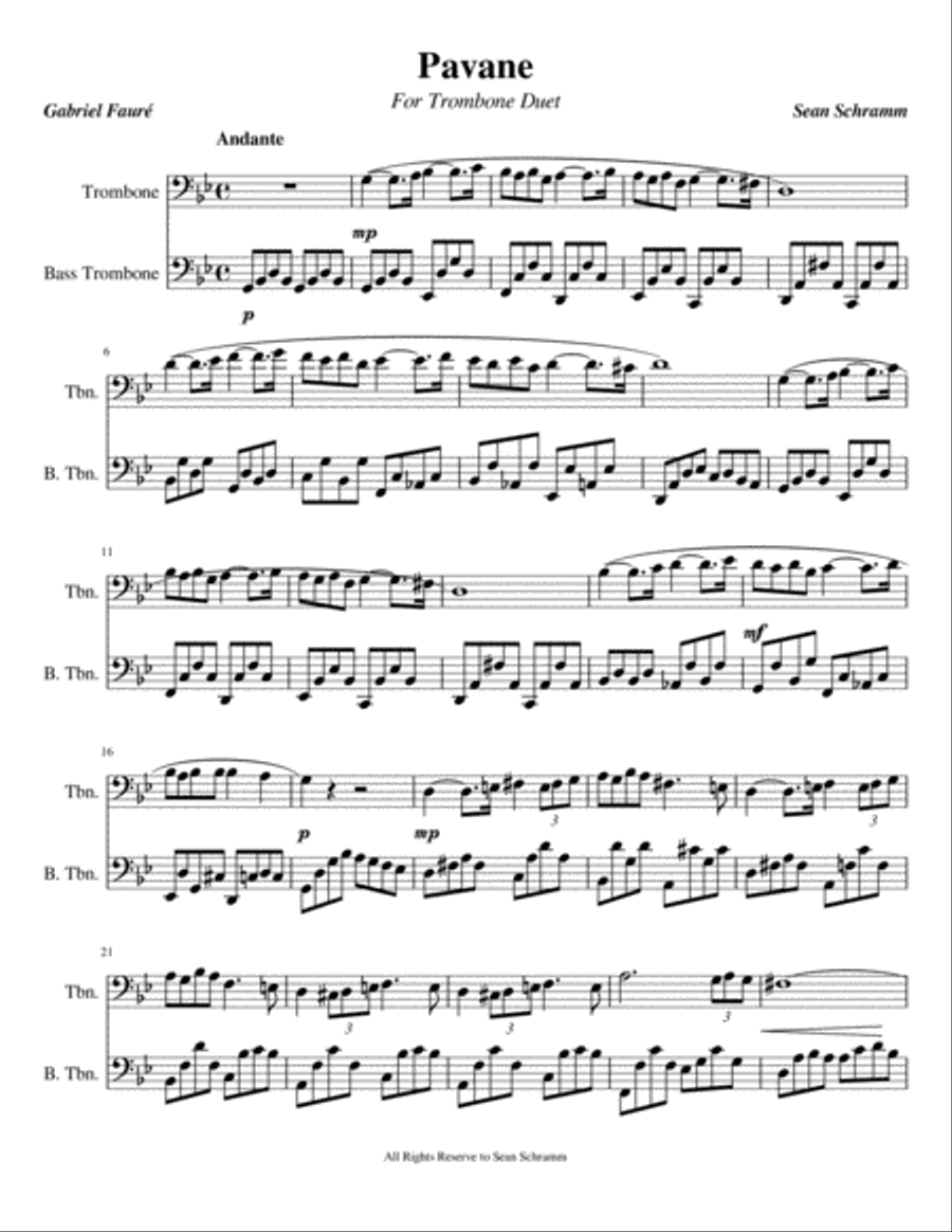Pavane Small Ensemble scores gallery preview page 1