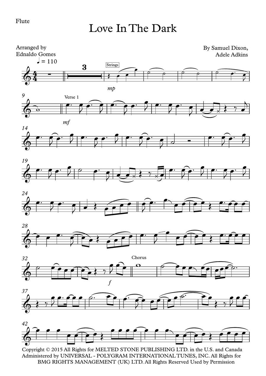 Love In The Dark Flute Solo scores gallery preview page 1