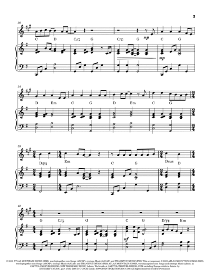 10,000 Reasons (bless The Lord) B-Flat Clarinet scores gallery preview page 3
