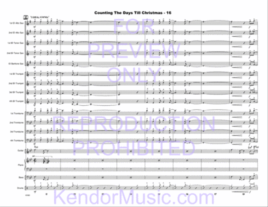 Counting The Days Till Christmas (Full Score) Jazz Ensemble scores gallery preview page 17