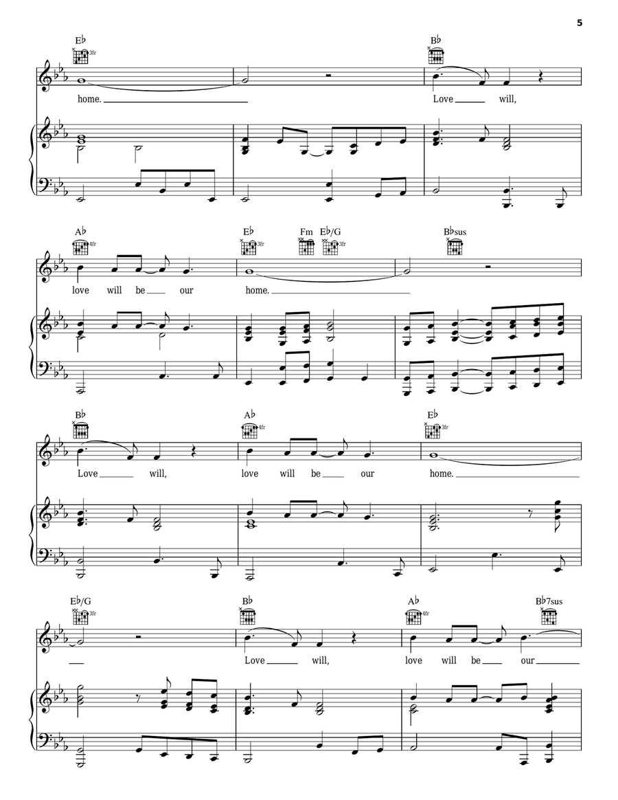 Love Will Be Our Home Piano, Vocal, Guitar scores gallery preview page 5
