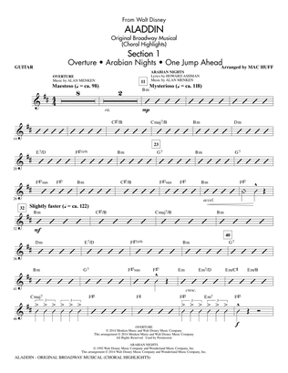 Book cover for Aladdin (Choral Highlights) (from Aladdin: The Broadway Musical) (arr. Mac Huff) - Guitar