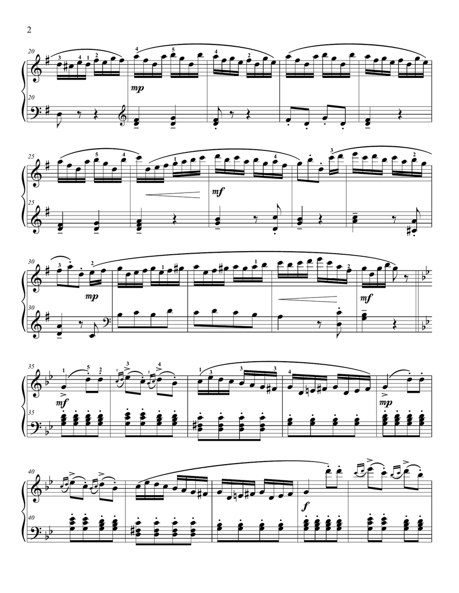 Haydn Gypsy Rondo Haydn Gypsy Rondo Easy Piano scores gallery preview page 2