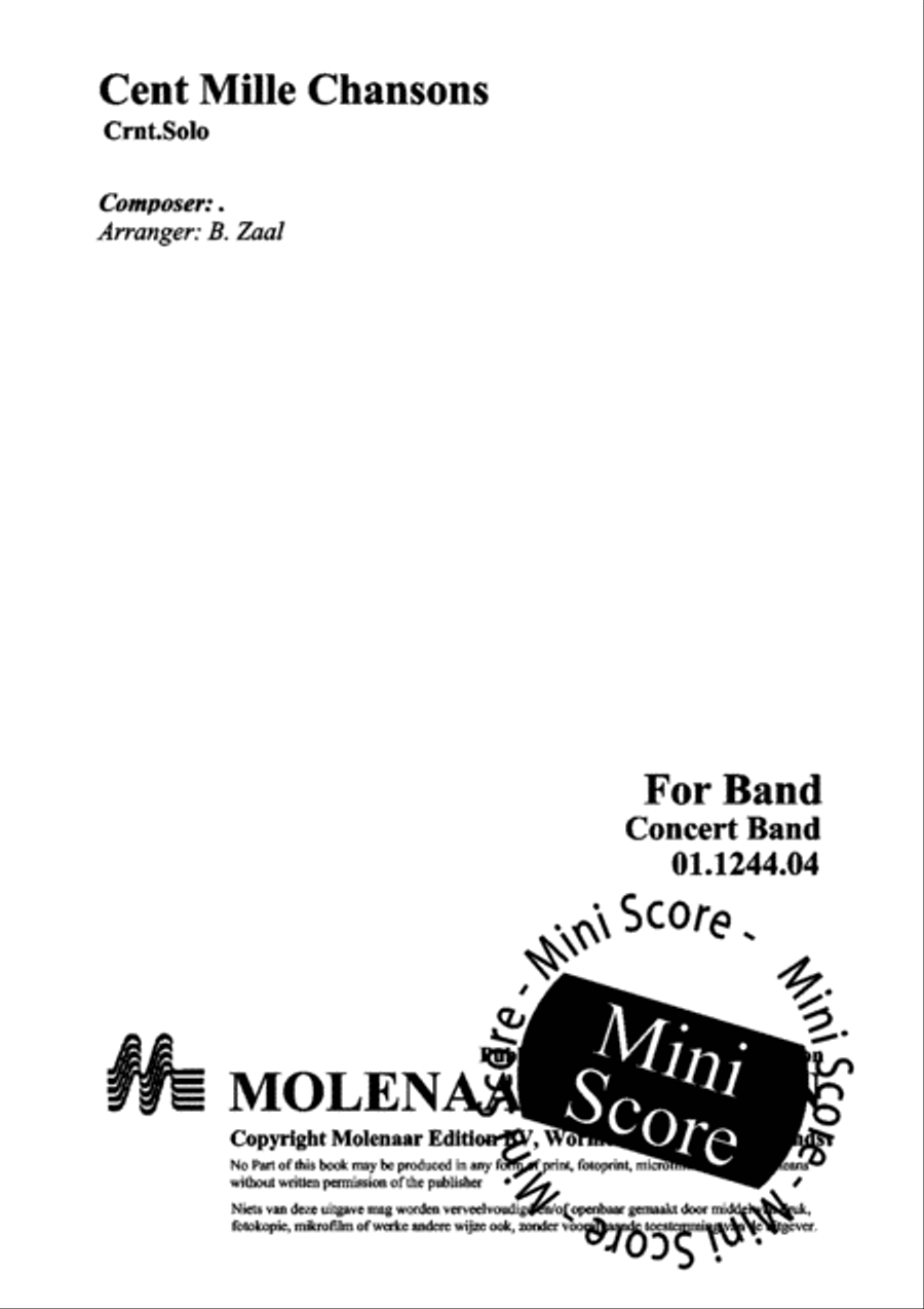Cent Mille Chansons Concert Band scores gallery preview page 3