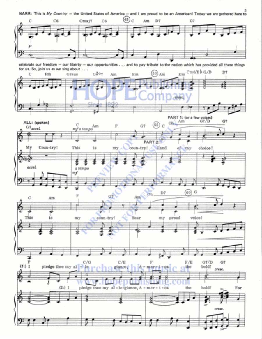 My Country My Country Unison Choir scores gallery preview page 4