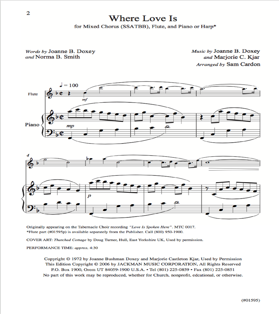 Where Love Is - SSATBB 4-Part scores gallery preview page 2