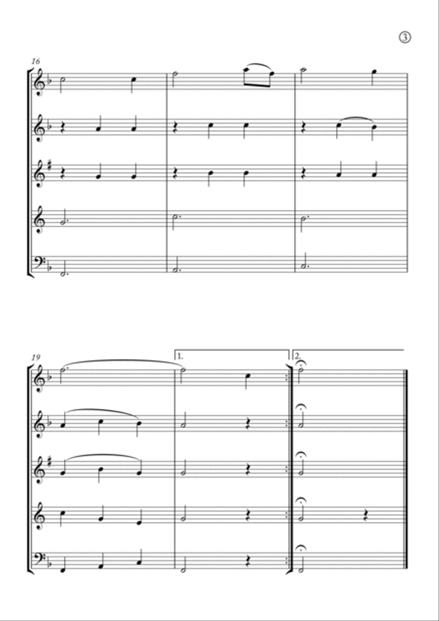 Amazing Grace Woodwind Quintet scores gallery preview page 3