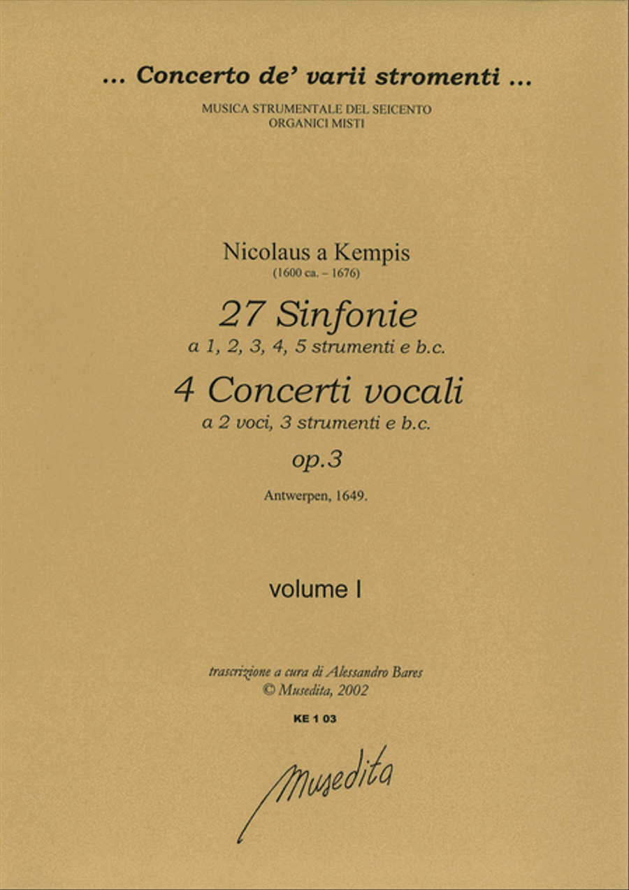 Symphoniae op.3 (Antwerpen, 1649) Basso Continuo scores gallery preview page 1