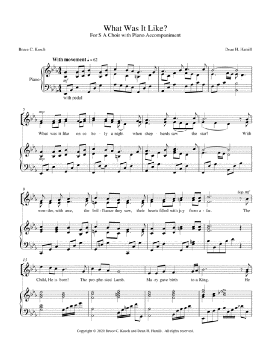 What Was It Like? (for S.A. duet or women's chorus) SA scores gallery preview page 1