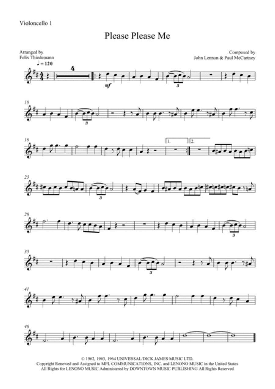 Please Please Me String Quintet scores gallery preview page 4