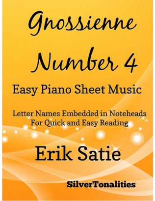 Gnossienne Number 4 Easy Piano Sheet Music