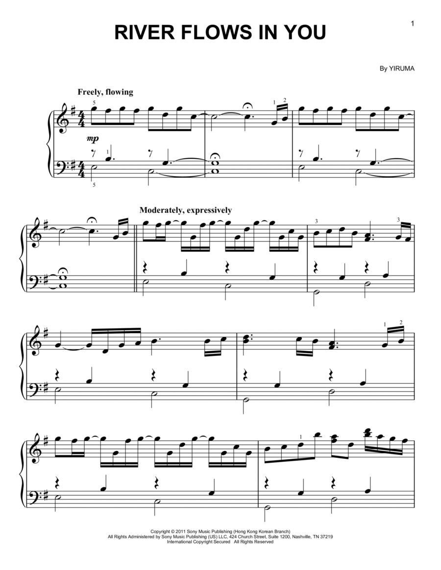 River Flows In You by Yiruma Piano Solo Digital Sheet Music
