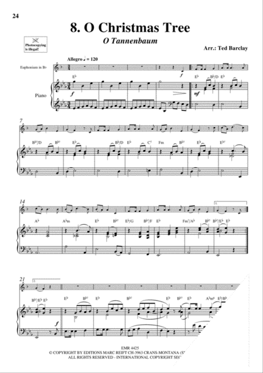 10 Easy Christmas Solos Euphonium scores gallery preview page 10